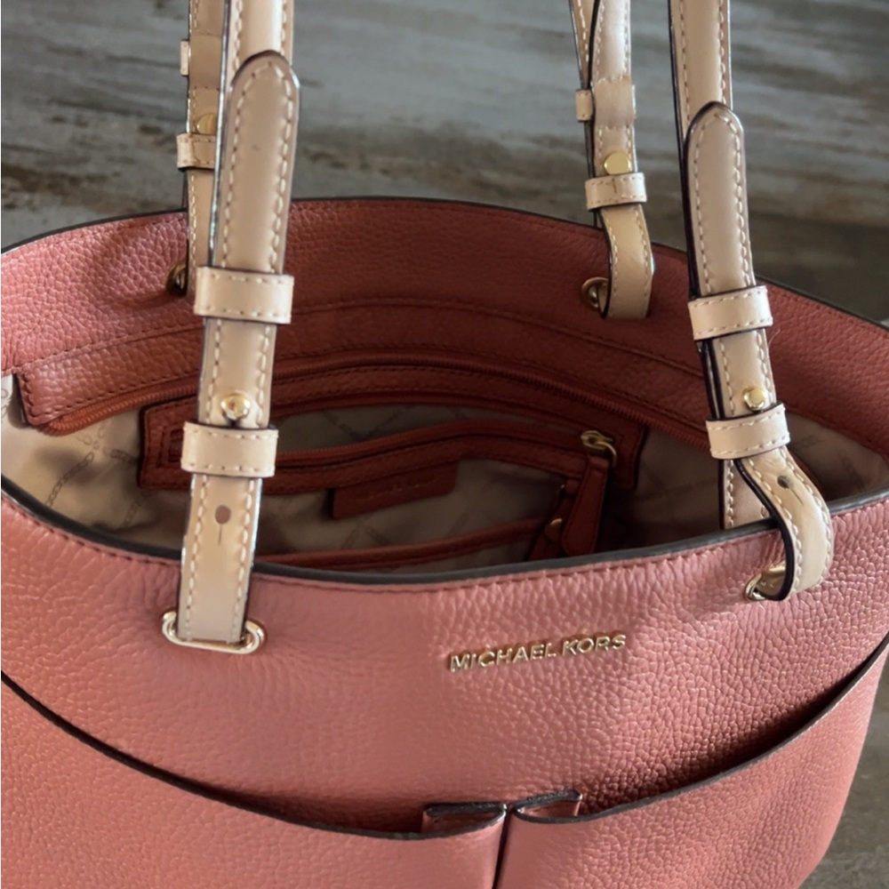 Michael Kors Coral Leather Tote - Picture 2 of 4